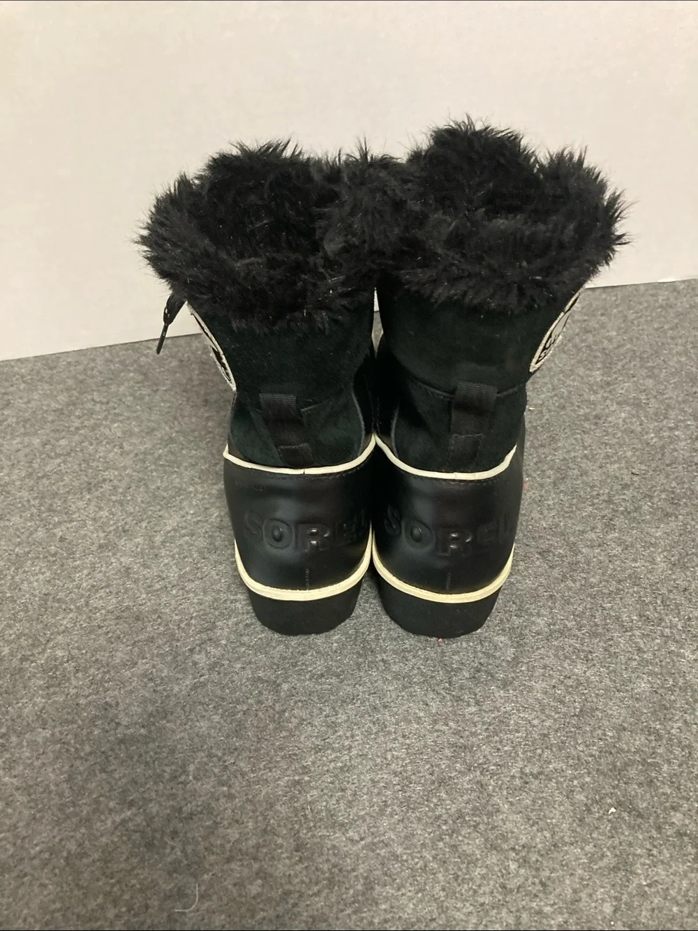 Sorel Waterproof Faux Fur Lined Mid-Calf Black Snow Boots US 7.5 lace up